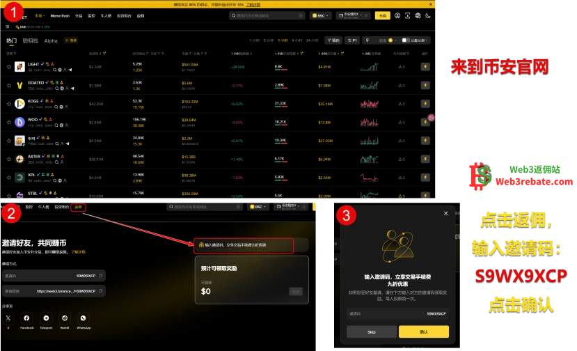web3rebate - 币安限时活动！新人参与币安aipha快速攒积分！必参与！